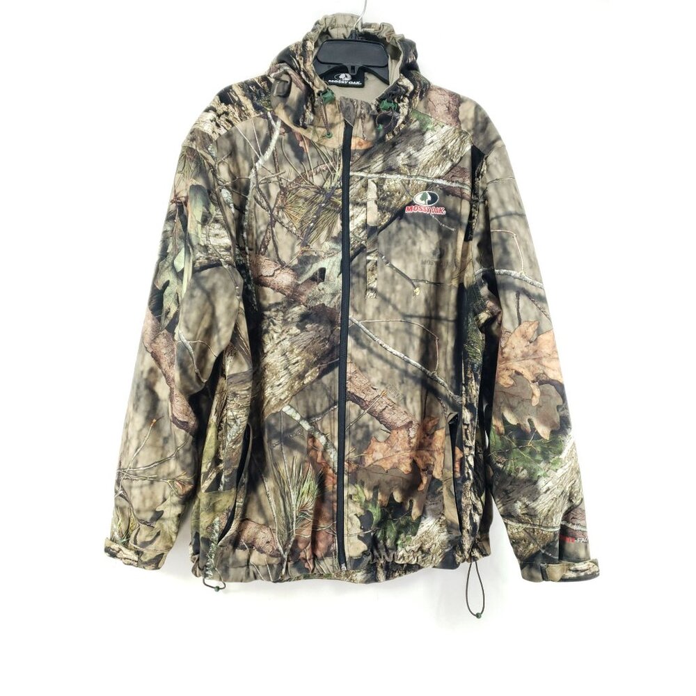 Mossy Oak Insulated Mens Camouflage Outdoor Jacket XL Polyester Crew Neck